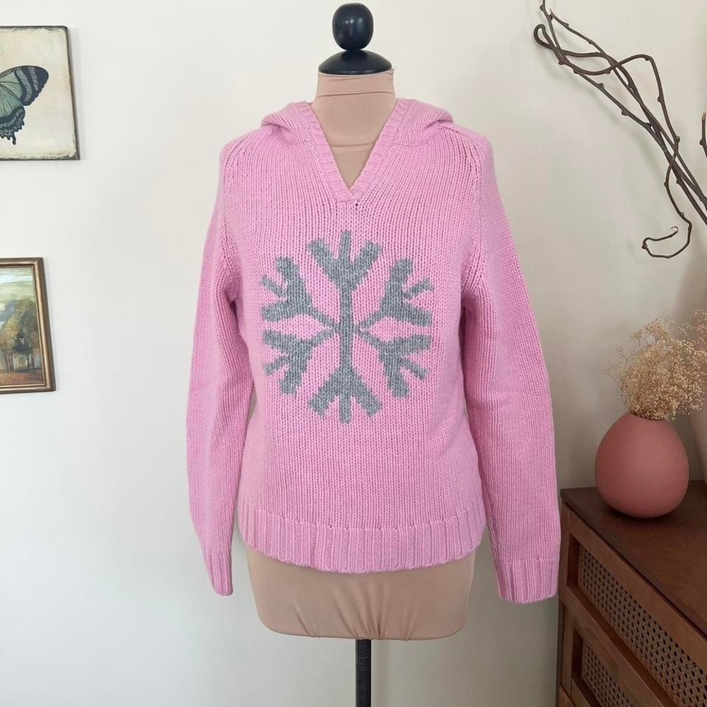 Vintage Y2K Gap‎ Snowflake Knit Hoodie Sweatshirt